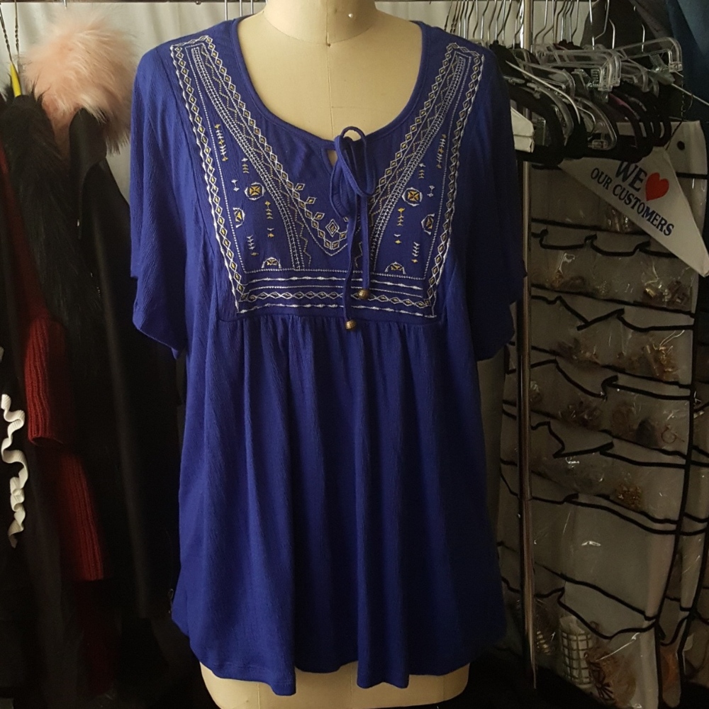 New! Modern Dashiki Style Embroidered Shirt